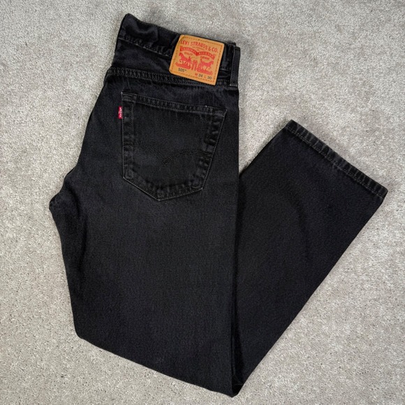 Levi's Other - Levis 505 Regular Fit Jeans Mens 34x30 Black Denim Straight Leg